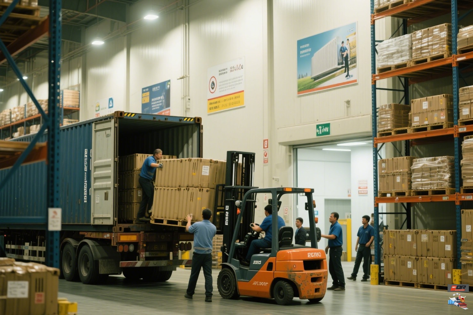 Russian highway container transport demonstrating CBM-based volume optimization for road logistics
