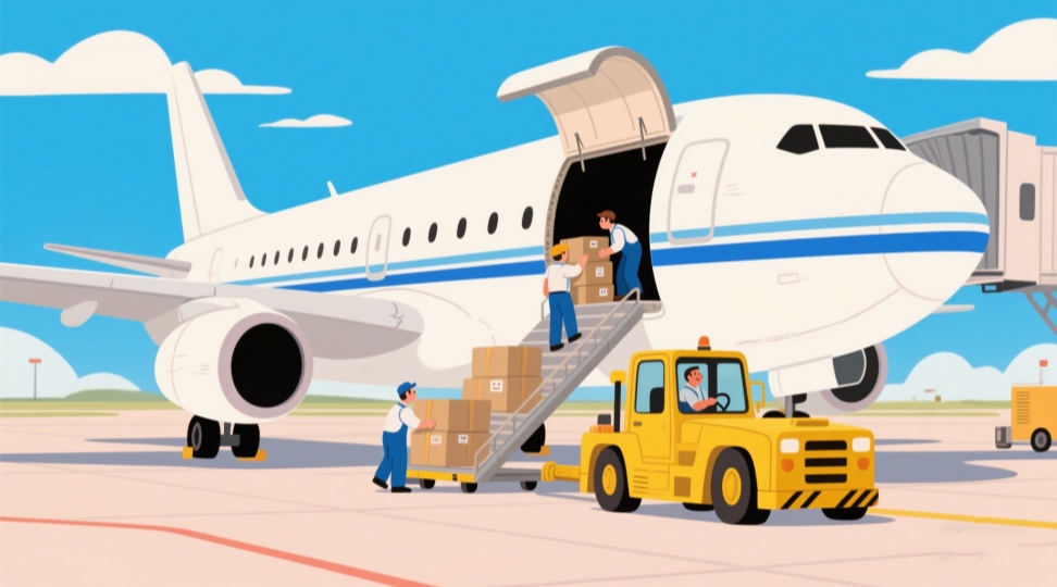 Air Freight Shipping from China to Russia - Cargo Plane Loading at Shanghai Airport