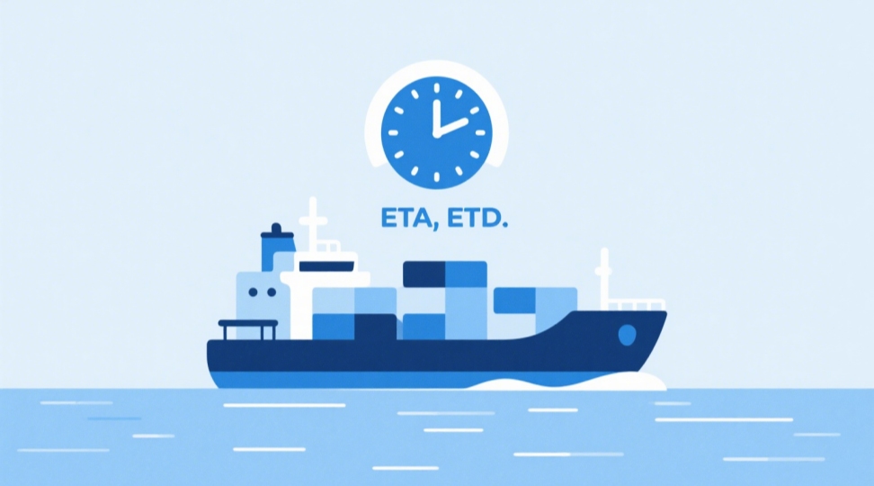 An infographic showing ETA meaning in shipping, where estimated time of arrival helps businesses plan cargo unloading and customs clearance.